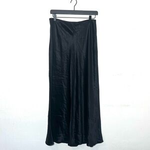 Vintage DKNY Silk Black Midi Skirt Size 8